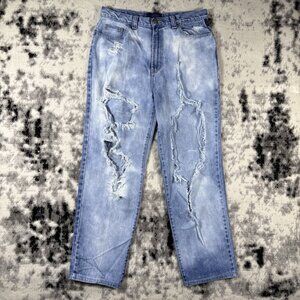 Versace Jeans Mens Size 31x28 Light Acid Wash Destroyed Skater Grunge Punk‎